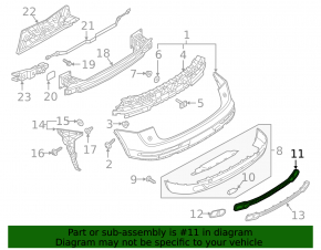 Rear bumper lip trim center Audi Q5 80A 18-20 S-Line