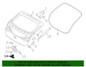 Hyundai Tucson 22-25 trunk lock hook