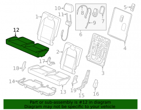 Rear row of seats 3 row Acura MDX 17-20 rest leather black