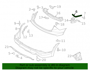 Right rear bumper mount for Hyundai Santa FE Sport 13-18
