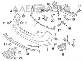 Rear bumper protection right Hyundai Elantra AD 17-18