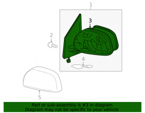 Right mirror element for Toyota RAV4 06-12