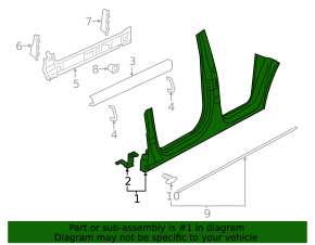 Body pillar central right Audi Q3 8U 15-18 on the body