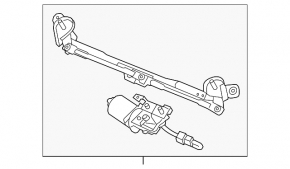 Kia Sorento 10-15 Windscreen Wiper Linkage with Motor