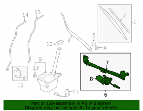 Kia Sorento 10-15 Windscreen Wiper Linkage with Motor