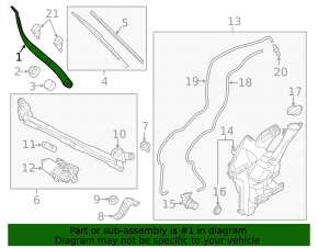 Left wiper arm Kia Soul 14-19
