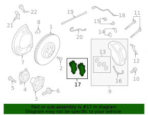 Front brake pads (4 pcs.) (set) Porsche Cayenne 19-23 16mm