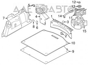 Boot floor Ford Focus mk3 11-18 4d black Titanium