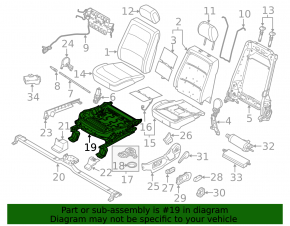 Left passenger seat runner for Ford Flex 13-19, electric, without frame