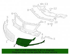 Left radiator grille frame Lincoln MKC 15-18 chrome, without grille