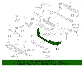 Front bumper lower part Ford Explorer 16-17 rest