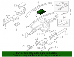 Front panel center trim Ford Mustang mk6 18-23 black