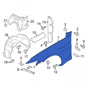 Front left wing Ford Mustang mk6 18- graphite J7