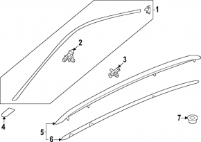 Left longitudinal roof rail for Volkswagen ID.4 23-25, black