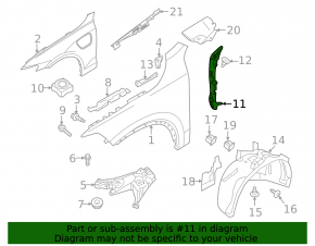 Left door-wing seal for Volvo S60 19-25