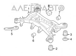 Rear subframe BMW 3 F30 328/330 12-18 2 subframe C/B and 3 gearbox C/B torn