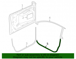 Front left door seal for VW CC 08-17