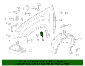 Front right wing bracket VW Atlas 18-20 pre-rest lower