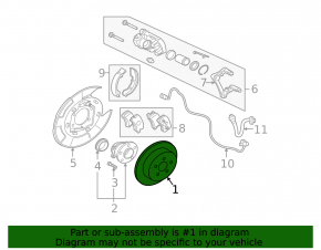 Rear left brake disc Mitsubishi Galant 04-12