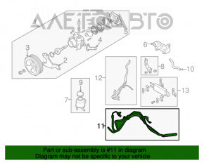 High pressure hose power steering Infiniti G25 G35 G37 4d 06-13