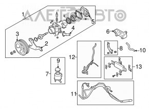High pressure hose power steering Infiniti G25 G35 G37 4d 06-13