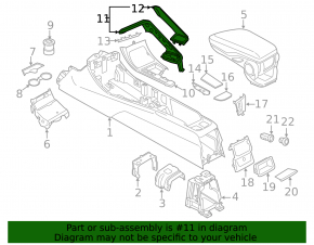 BMW X1 F48 16-22 center console trim panel, black leather, broken fasteners, scratches