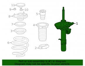 Shock absorber strut assembly front left Honda Accord 13-15 prerest hybrid