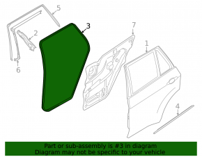 Rear left door seal for BMW X5 E70 07-13