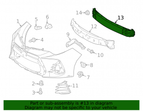 Front bumper reinforcement for Toyota Corolla 2017-2019
