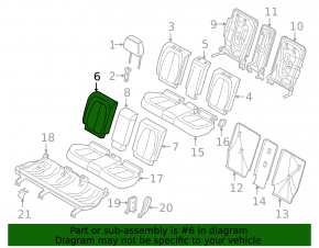 Rear seat back trim, 2nd row, right, BMW X1 F48 16-22, black leather, Sensatec