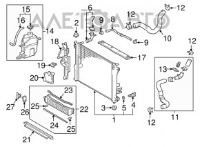 Toyota Camry V70 18-20 Hybrid radiator deflector blinds cracks, fractures, broken blade