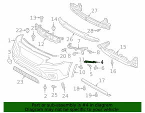 Front bumper mount right Subaru Outback 20-22