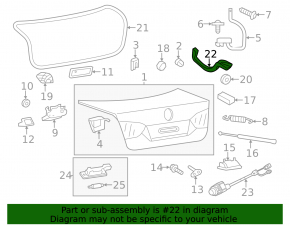 Trunk lid hinge trim left VW Jetta 11-18 USA