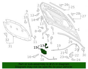 VW Tiguan 18 hood lock - with sensor