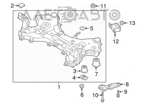 Front left subframe burdock Kia Sorento 16-20