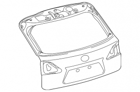 Bare trunk door with glass Lexus RX350 RX450h 10-15 graphite 1G0, butt