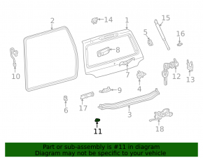 Lexus LX 98-07 trunk door lock bracket
