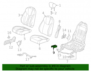 Front right passenger seat runner trim Honda Insight 19-22 black