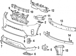 Honda Prologue 24-25 Front Bumper Upper Cover With Front Park Aide