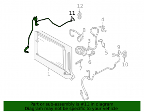 Toyota Prius 2009 2004-2009 Air Conditioner Heater-Condenser Tube