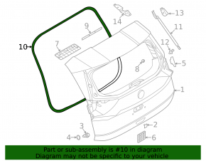 Rubber Seal Trunk Door Nissan Rogue 21-24