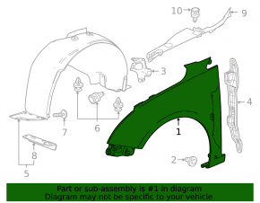 Front right wing Chevrolet Cruze 11-15 FPS