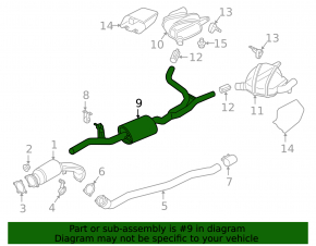 Exhaust line middle section Porsche Macan 17-18 2.0T