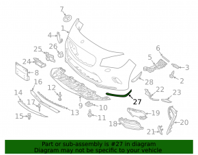 Mercedes CLA 45 17-19 front bumper trim, left, lower, AMG pack