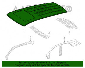 Metal roof Mercedes W167 GLE 350 450 20-23 for panorama, on the body