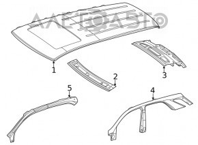 Metal roof Mercedes W167 GLE 350 450 20-23 for panorama, on the body