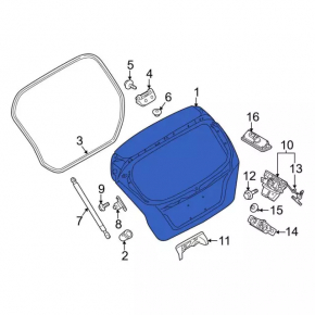Boot door naked Ford Fiesta 11-19 5d 5D