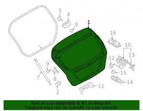 Boot door naked Ford Fiesta 11-19 5d 5D