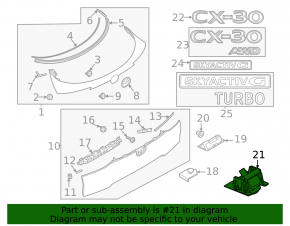 Rear view camera Mazda CX-30 20- with bracket for 360