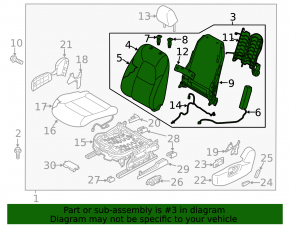Mazda CX-5 17-25 driver's seat backrest tilt adjustment motor without frame